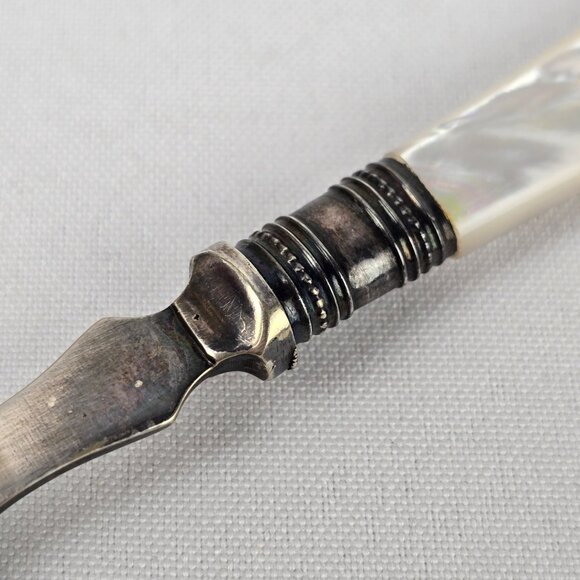 Vintage Horn Handle Abalone Schell Fork & Knife - Picture 5 of 16